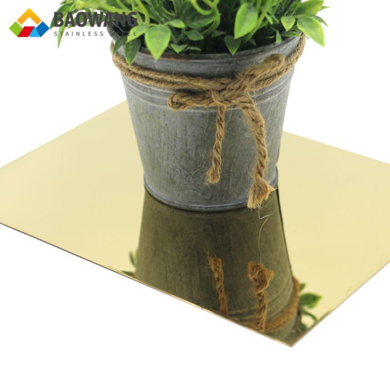 Golden Color Mirror Polished Decorative Steel Sheet